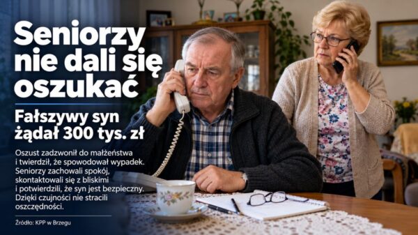 Seniorzy z Brzegu nie dali się oszukać. Fałszywy „syn” żądał 300 tysięcy złotych