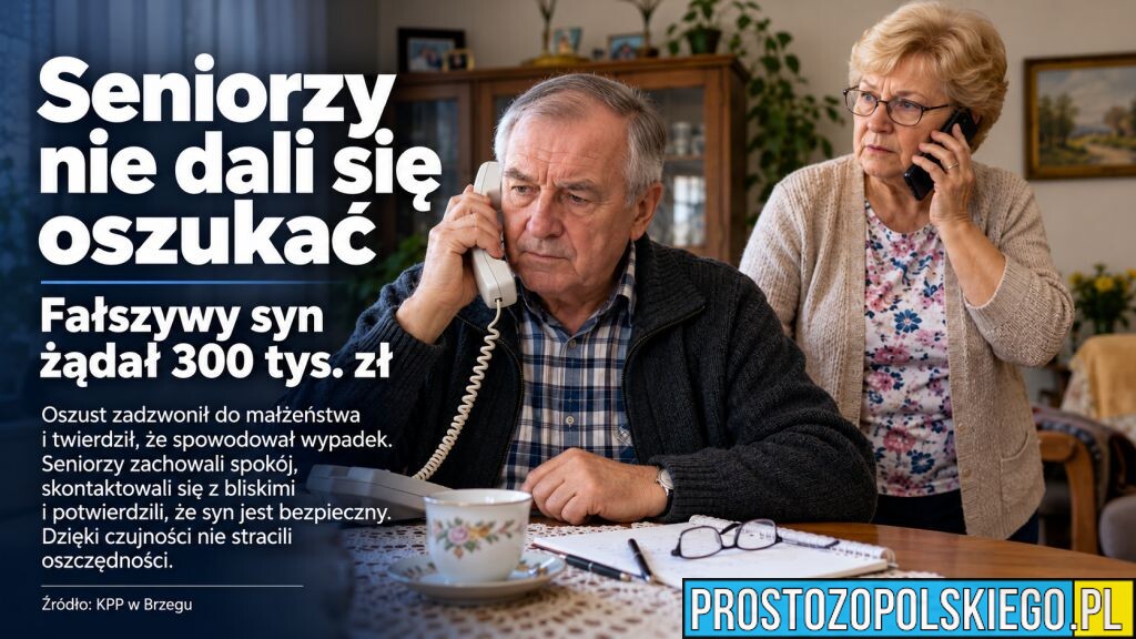 Seniorzy z Brzegu nie dali się oszukać. Fałszywy „syn” żądał 300 tysięcy złotych